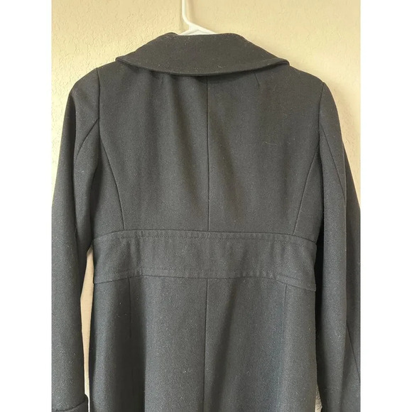 J. Crew Womens Size 4 Black Lady Day Coat Double Breasted Long Wool Peacoat - Picture 5 of 16
